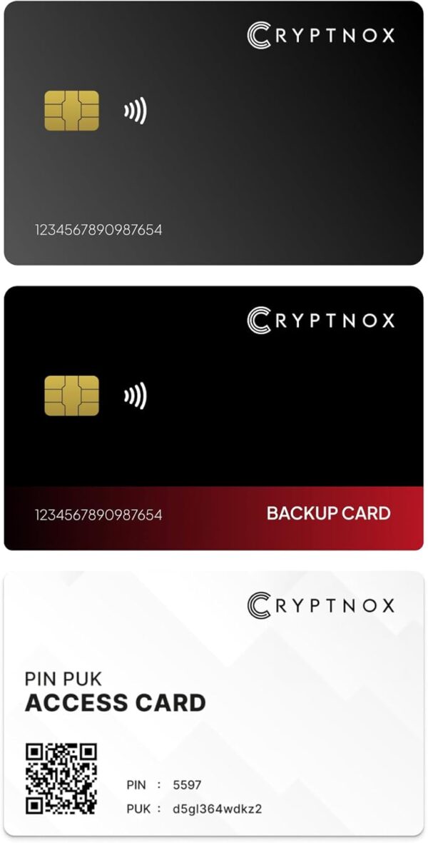 Ultra Secure Crypto Hardware Wallet – Pack OF 2 |Crypto Wallet Cold Storage for Bitcoin, Ethereum, Nfts & More | Biometric Pairing, Encrypted NFC Tap-To-Sign | Bonus FIDO2 Security Key Functionality